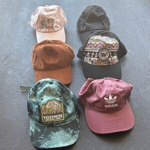 Adjustable Hats Lot of 6